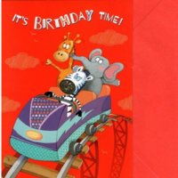 Картичка с животинче за Рожден ден с плик (различни цветове), снимка 7 - Други - 22686776