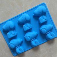 3D Снупи 6 бр дълбок силиконов молд форма за малки кексчета шоколад фондан сапун гипс и др, снимка 1 - Форми - 25293501