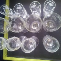 Три вида по четири чаши за концентрат стъклени от едно време, снимка 14 - Чаши - 24084318