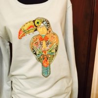 блуза папагал, снимка 2 - Блузи с дълъг ръкав и пуловери - 20262992