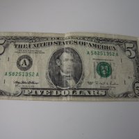 банкнота от 5 долара 1995 г., снимка 2 - Нумизматика и бонистика - 25200039