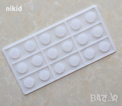 9 правоъгълника с дупки калъп отливка за шоколад фондан торта украса, снимка 1