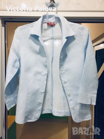 Небесно-синя риза TAIFUN COLLECTION ,лен 100%, снимка 2 - Ризи - 24173930