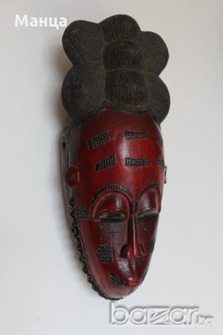 Стара Африканска маска Бауле, снимка 2 - Колекции - 21010001