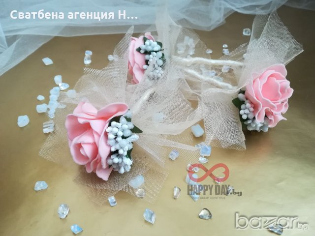 Сватбен букет за хвърляне Елена, снимка 5 - Сватбени аксесоари - 20658551