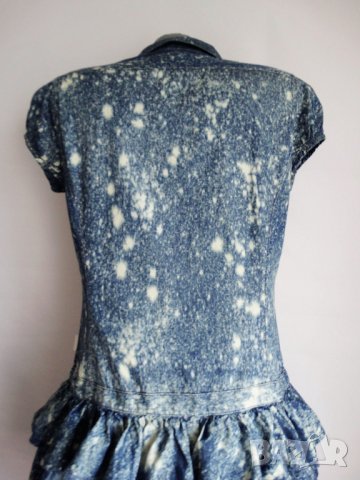 Adidas Neo Дамска Дънкова Рокля на Фабрични Пръски Size S, снимка 10 - Рокли - 24300226