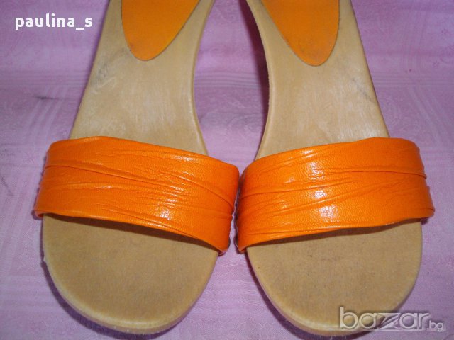 Оранжеви гръцки чехли за плаж, снимка 2 - Чехли - 14926561
