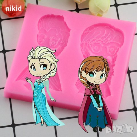 ледено замръзналото кралство елза анна олаф frozen силиконов молд форма фондан шоколад, снимка 2 - Форми - 12991046