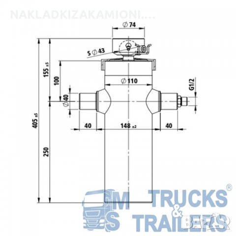 Хидравличен цилиндър 5.1т - PENTA, снимка 2 - Части - 25967009