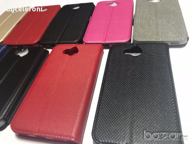 Huawei Y6 2017 калъф тип тефтер със силиконово легло, снимка 3 - Калъфи, кейсове - 19760417