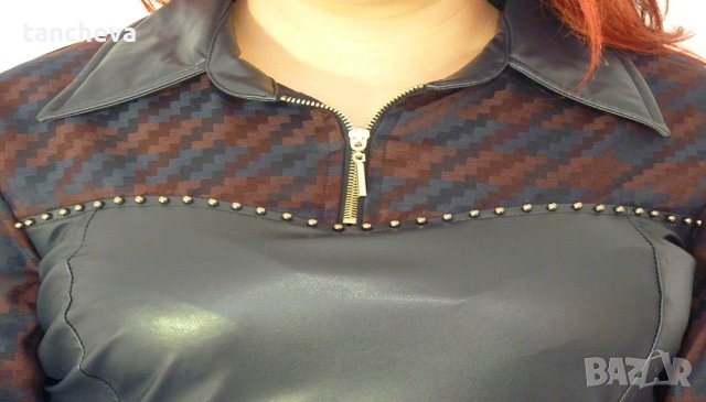 Нова рокля от лилава еко кожа - XL, снимка 7 - Рокли - 23295884