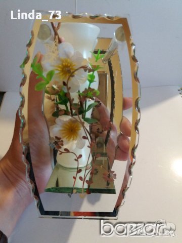 Ваза за цветя-в стъклена,огледална рамка-2., снимка 3 - Вази - 21523854
