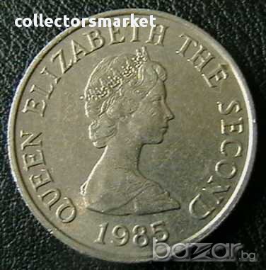 5 пенса 1985, Остров Джърси, снимка 2 - Нумизматика и бонистика - 16041877