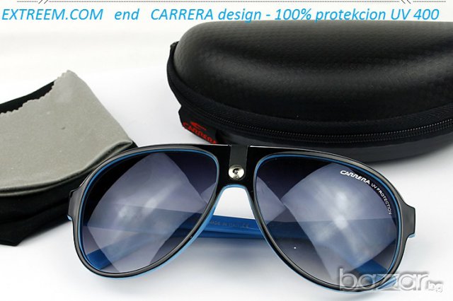 C A R R E R A - АВИАТОР-ЧЕРНА + СИНЯ / вътре/ РАМКА -ТЪМНО СТЪКЛО-Слънчеви Очила UV 400, снимка 7 - Слънчеви и диоптрични очила - 7877436