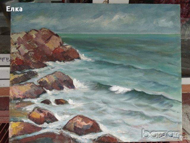 картина маслена "Бряг", снимка 3 - Картини - 17135346