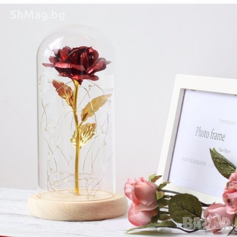 Роза в стъкленица светеща, снимка 11 - Подаръци за жени - 24863664