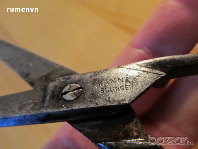 стара немска ножица MANNOS SOLINGEN произв. преди 80г.   - за ценители в много добро състояние за г, снимка 6 - Други инструменти - 14384316