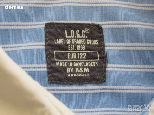  Синя риза с дълъг ръкав за момче Н&М размер 122, снимка 7 - Детски ризи - 24367497