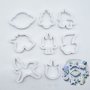 1 вид 8 бр сет Еднорог Unicorn пластмасови резци форми за сладки бисквитки фондан тесто резец форма 