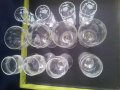 Три вида по четири чаши за концентрат стъклени от едно време, снимка 14