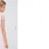 S-Нова рокля от шифон Asos, с етикет, UK12, с дантела, снимка 6 - Рокли - 12100767