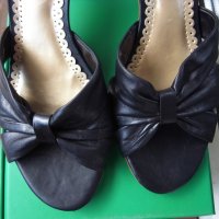Продавам елегантни дамска чехли на ток, черни, марка Faith номер 36/36.5, снимка 2 - Чехли - 22615953