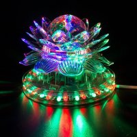 Прозрачна Въртящя 360 Градуса 8W 220V RGB UFO Диско DJ Танцово студио с 48 LED 7 Цвята, снимка 2 - Други - 20018394