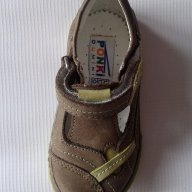 Детски обувки от естествена кожа с лепенка, ортопедични в зелено, снимка 2 - Детски маратонки - 10109739