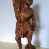  Дървена фигура на Африкански ловец , снимка 8 - Антикварни и старинни предмети - 25206072