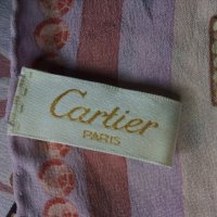 Резервиран! ' Cartier' PARIS коприна оригинал голям шал, снимка 5 - Шапки - 25340736