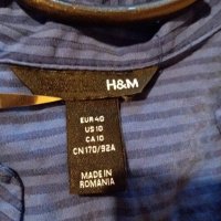 Дам.риза-"H&M"-/памук+вискоза+ликра/-турско синя. Закупена от Италия., снимка 4 - Ризи - 22003024