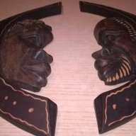 АНТИК-Дървени фигури за стена-2бр-29х14см-внос швеицария, снимка 5 - Антикварни и старинни предмети - 17809978