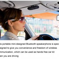 Безжичен Bluetooth свободни ръце за разговори по мобилен телефон в кола Hands Free предавател говори, снимка 6 - Слушалки, hands-free - 21614453