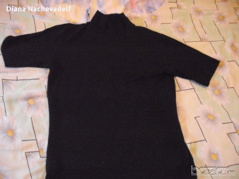 дамска черна тениска, снимка 1