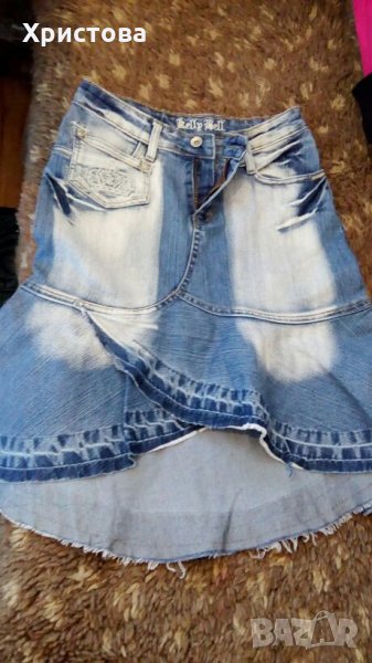 Дънкова асиметрична пола Kelly Bell, снимка 1