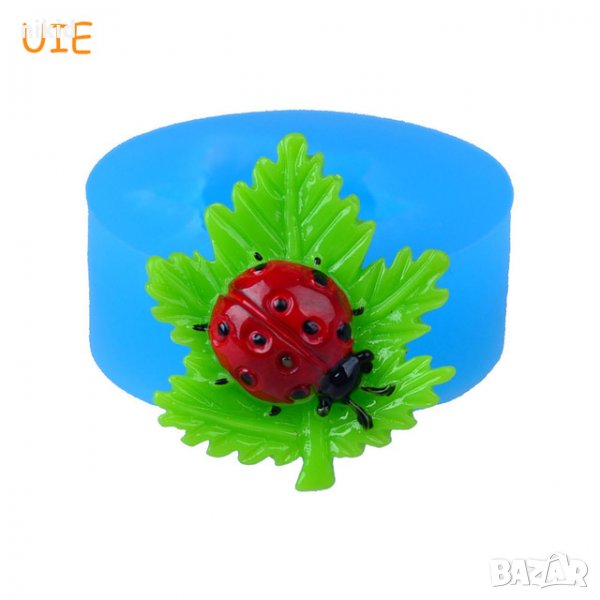 D207 Малка калинка на листенце мини силиконов молд декор украса торта фондан гипс тесто отливка, снимка 1