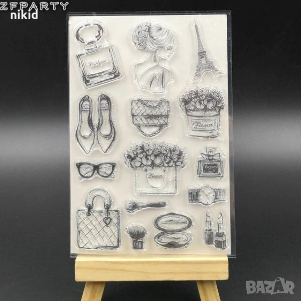 Дама козметика мода кула силиконов гумен печат декор украса за бисквитки фондан Scrapbooking, снимка 1