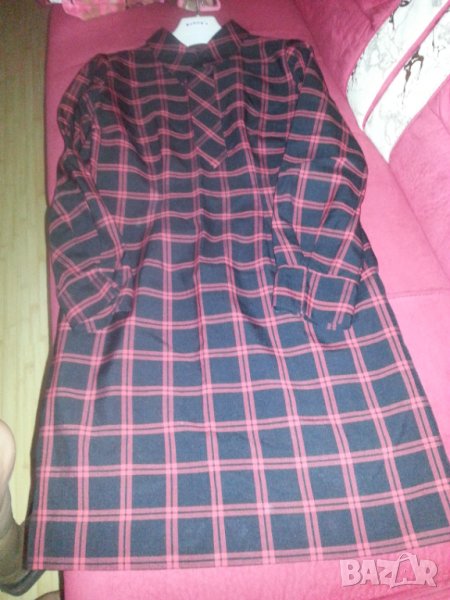 Рокля с дълъг ръкав и платка, снимка 1