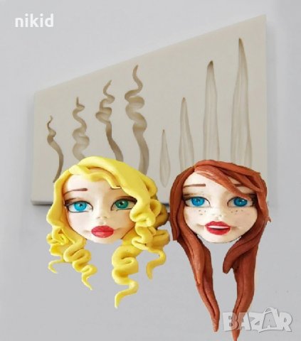 Кичури коса силиконов молд форма за декорация торта фондан шоколад бисквитки, снимка 1 - Форми - 25095787