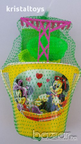 Комплект кофичка за пясък с картинки на Мечо Пух и Мики Маус, снимка 1