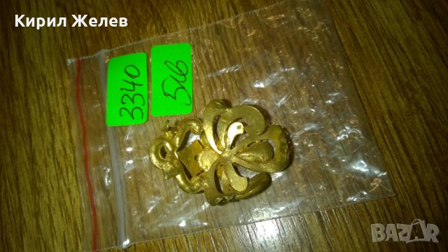 Стар винтидж бронзов медальон висулка позлата кристали -284, снимка 2 - Колекции - 23981719