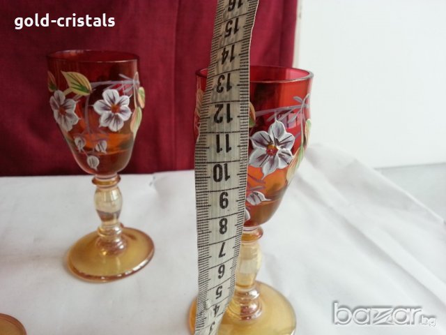 Кристален сервиз  Бохемия гарафа и 6бр чаши , снимка 13 - Антикварни и старинни предмети - 20824620