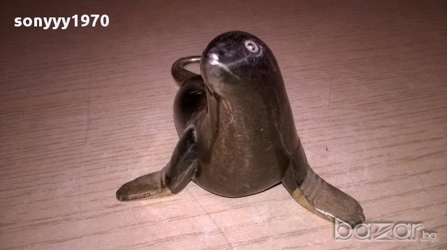 Тюлен-отварачка-масивна и стилна-14х9х8см-внос швеицария, снимка 4 - Антикварни и старинни предмети - 18146792