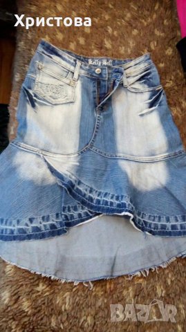 Дънкова асиметрична пола Kelly Bell, снимка 1