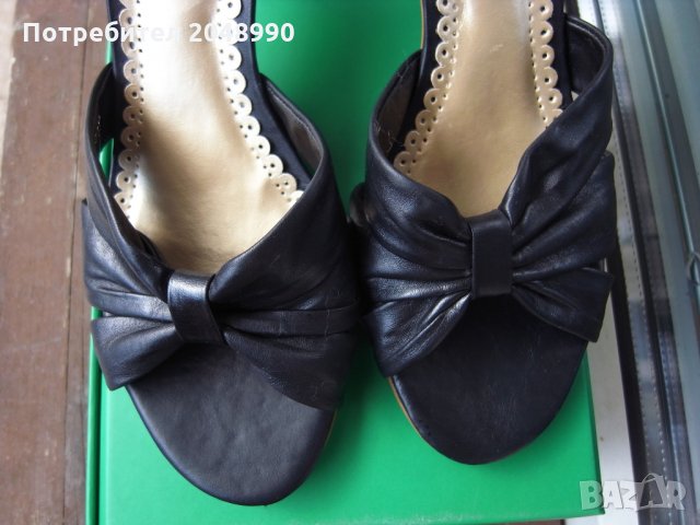 Продавам елегантни дамска чехли на ток, черни, марка Faith номер 36/36.5, снимка 2 - Чехли - 22615953