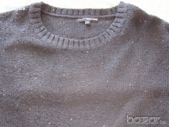  Черна машинно плетена блуза T A L L Y W E I J L, нова, размер Хs, снимка 11 - Блузи с дълъг ръкав и пуловери - 9815387