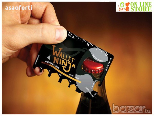 Wallet Ninja - мултифункционално приспособление за портфейл, снимка 4 - Портфейли, портмонета - 10048284