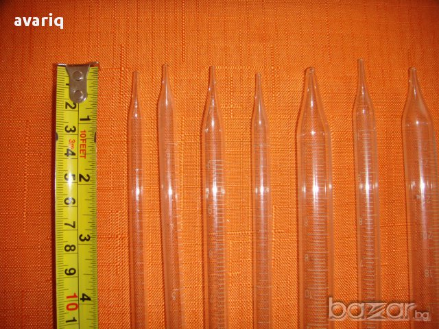 Пипети стъклени, лабораторна стъклария, снимка 2 - Други машини и части - 13716012