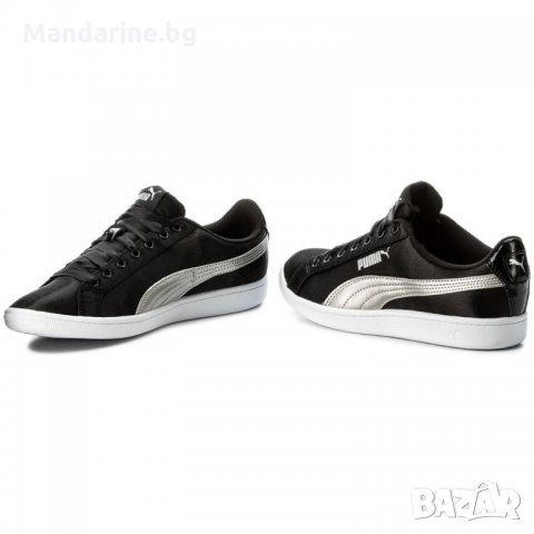 ПРОМО 🍊 PUMA № 38 🍊 Дамски обувки със сатениран ефект BLACK&SILVER нови с кутия, снимка 4 - Маратонки - 25358811