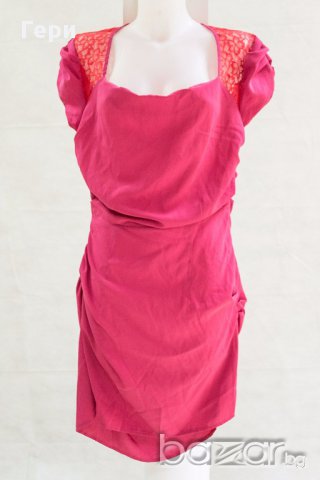 Рокля в цвят циклама и червено марка Liquorish - M, снимка 2 - Рокли - 17877066